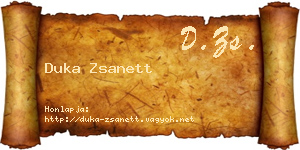 Duka Zsanett névjegykártya