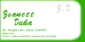 zsanett duka business card